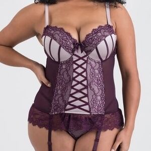 LoveHoney Boudoir Belle Plum Push Up Badque Set Size 3X